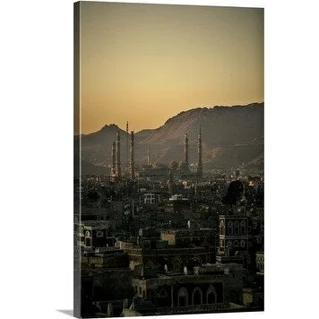 Brent Stirton Premium Thick-Wrap Canvas entitled A view of the city of Sana'a, Yemen.