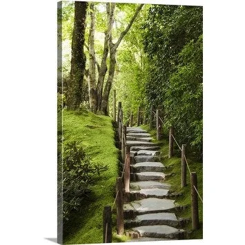 Christopher Groenhout Premium Thick-Wrap Canvas entitled Lush green path, Kanto, Nikko, Japan, North-East Asia