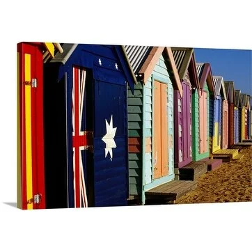 Daniel Boag Premium Thick-Wrap Canvas entitled Beach cabanas, Melbourne, Victoria, Australia