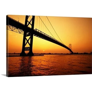 Greg Johnston Premium Thick-Wrap Canvas entitled Ambassador Bridge, Detroit Michigan, USA