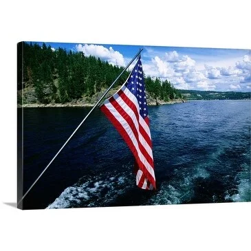 Holger Leue Premium Thick-Wrap Canvas entitled American Flag, Coeur d'Alene, Idaho, USA