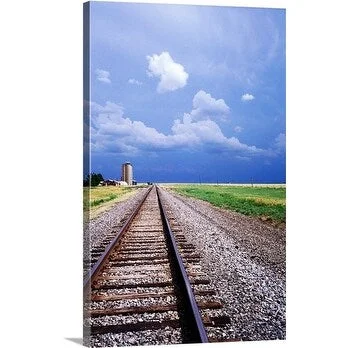 Holger Leue Premium Thick-Wrap Canvas entitled Rail Road Tracks, Amarillo, Texas, USA