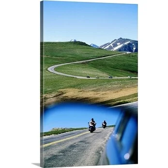 Holger Leue Premium Thick-Wrap Canvas entitled Side view mirror, Rocky Mountain National Park, Colorado, USA