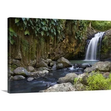 Holger Leue Premium Thick-Wrap Canvas entitled Waterfall, Constantine, St George, Grenada, Caribbean