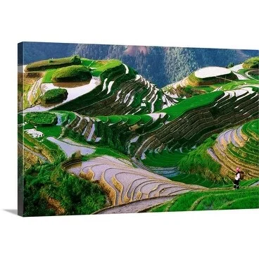 Keren Su Premium Thick-Wrap Canvas entitled Terraced Field, Long Ji, Guangxi, China, North-East Asia