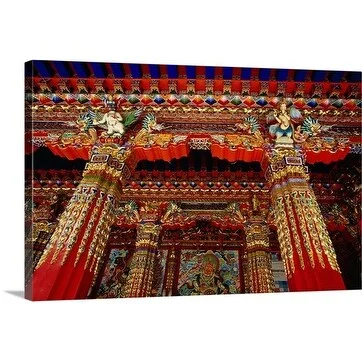 Krzysztof Dydynski Premium Thick-Wrap Canvas entitled Architecture, Langmusi, Gansu, China, North-East Asia