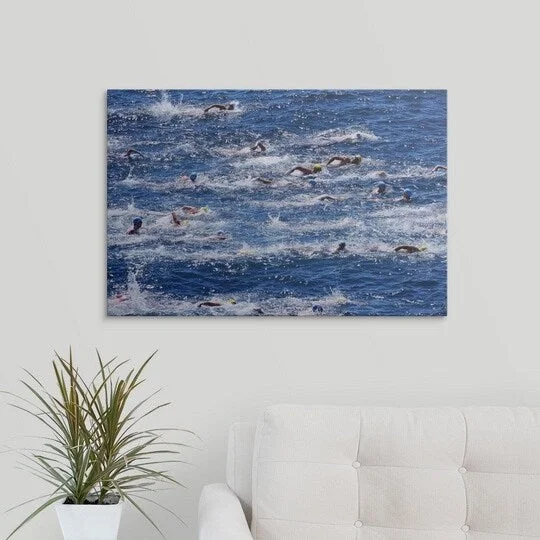 Oliver Strewe Premium Thick-Wrap Canvas entitled Swimmers, Sydney, Australia, New South Wales