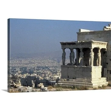 Premium Thick-Wrap Canvas entitled Detail of ruins in Athens, Greece