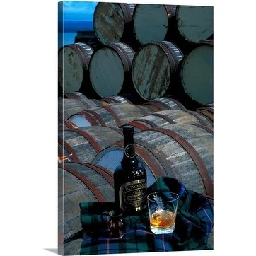 Premium Thick-Wrap Canvas entitled Distillery, Bowmore, Strathclyde, Scotland.