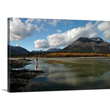 Premium Thick-Wrap Canvas entitled Fishing on Alatna River, Brooks Range, Gates of the Arctic National Park, Alaska