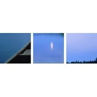 Premium Thick-Wrap Canvas entitled Moonrise with canoe, Boundary Waters, MN