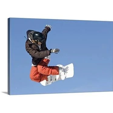 Premium Thick-Wrap Canvas entitled Snowboarder, Terrain Park, Keystone Ski Area, Summit County, Dillon, Colorado