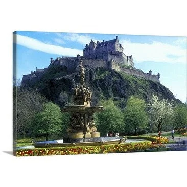 Premium Thick-Wrap Canvas entitled The Castle, Edinburgh, Lothian, Scotland.