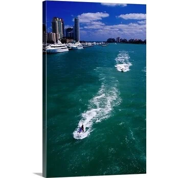 Richard I'Anson Premium Thick-Wrap Canvas entitled Two jet skis in the ocean in Miami