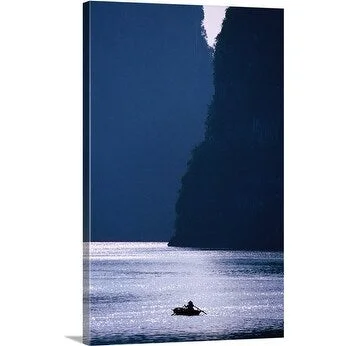 Stu Smucker Premium Thick-Wrap Canvas entitled Shadowed kayak, Halong Bay, Quang Ninh, Vietnam, South-East Asia